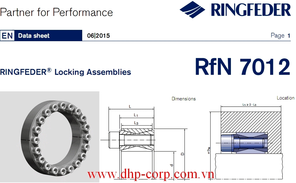 Khớp khóa trục Ringfeder RfN 7012